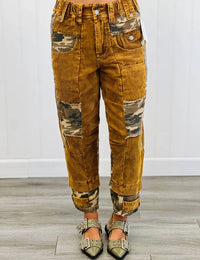 Oli & Hali - Women's Washed Camouflage Corduroy Pants