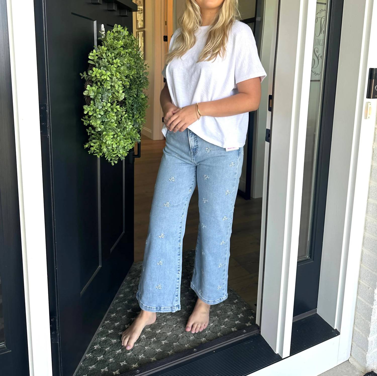 Risen - Germantown High Rise Crop Embroidered Jeans