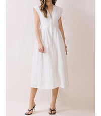 Tcec - Cap Sleeve V-Neck Midi Dress