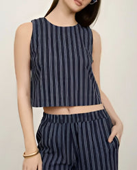 Moon River - Linen Crop Top
