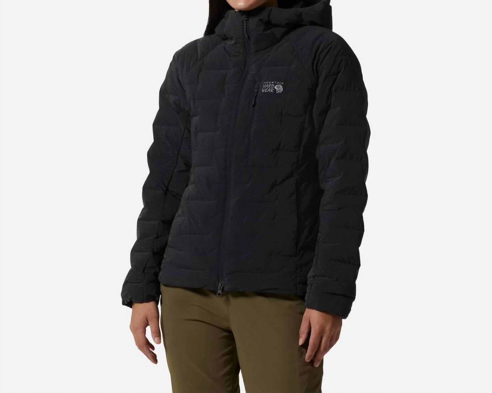 Mountain Hardwear Stretch Down Hoody Jacket in dark storm heather - women's jacket