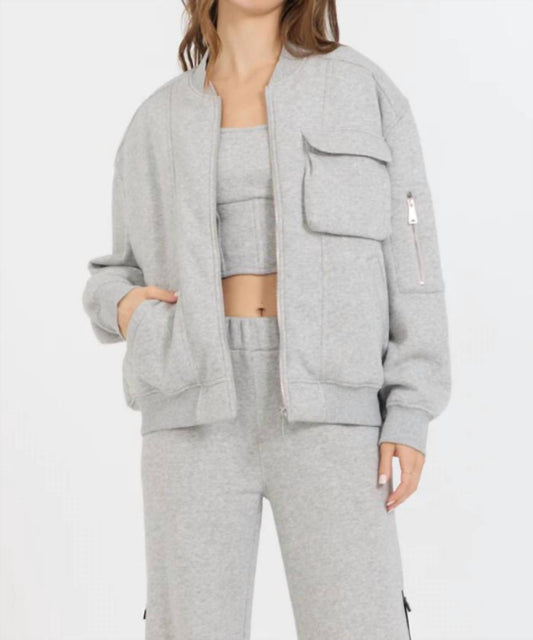 Vintage Havana - Contrast Black Zipper Bomber