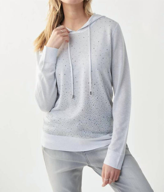 SCATTERED RHINESTONE LUREX HOODIE