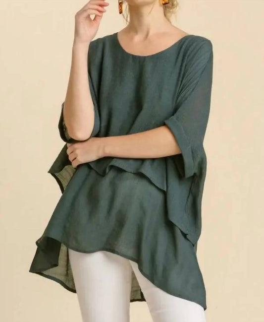 Umgee - Cuffed 1/2 Sleeve Layered Tunic Top