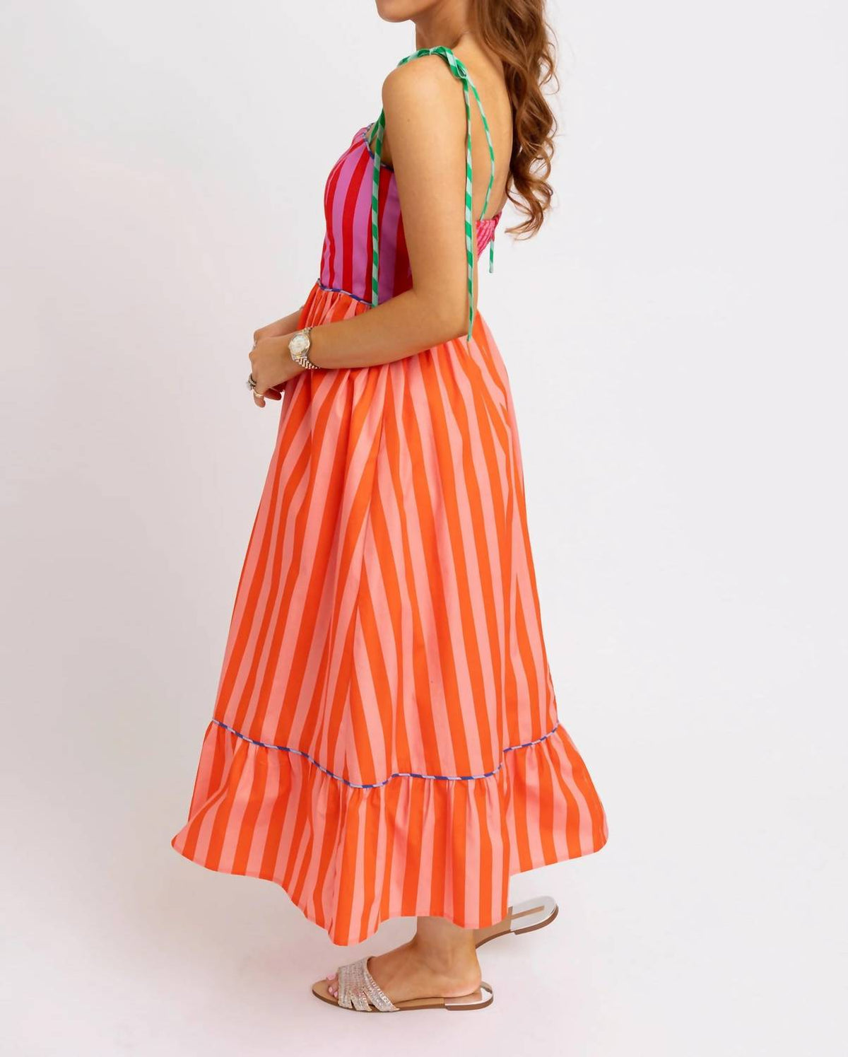 Karlie - Striped Colorblock Maxi Dress