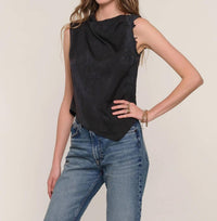 heartloom Novia Top in black - women's tank top - detail view