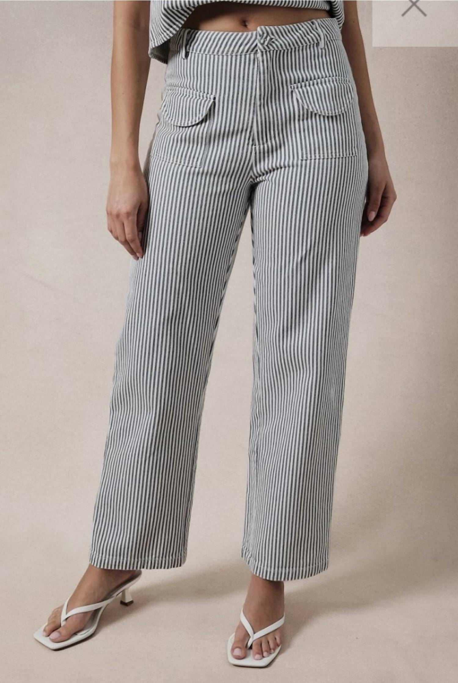 Gilli - Stripped Denim Long Pant