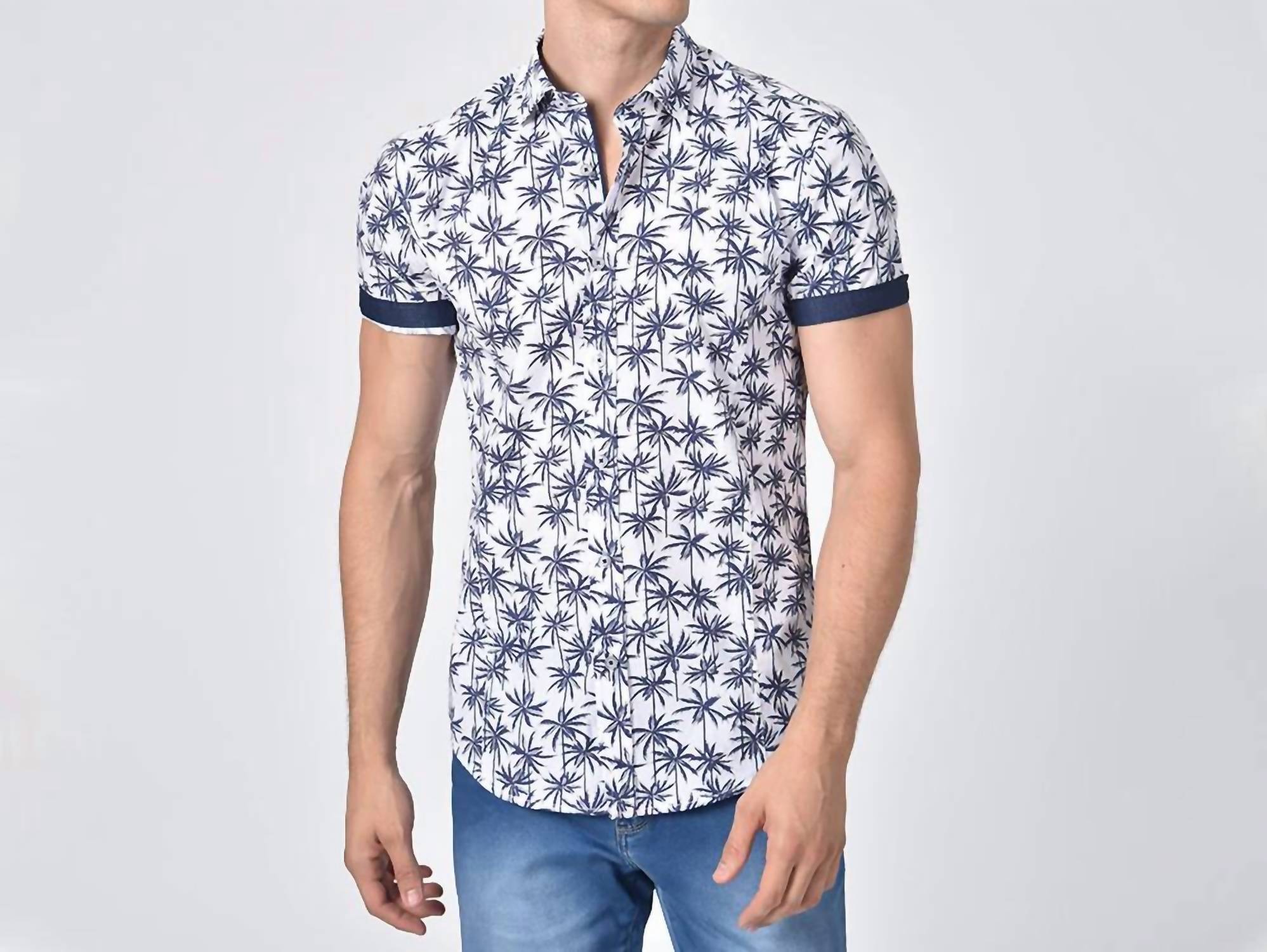 Eight X - Palm Print Short Sleeve Shirt