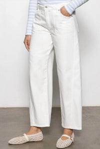 Sanctuary Column Ankle Jeans in bleached white - women's jeans - detail view