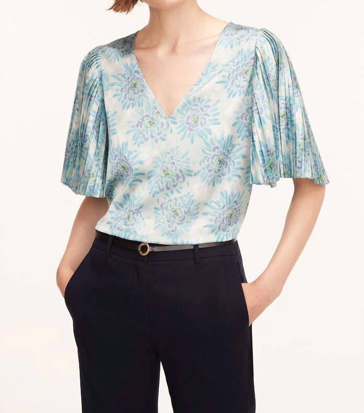 Pleated Sleeve Top