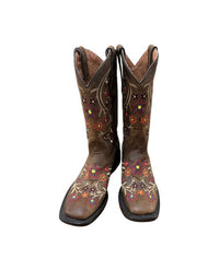 Stetson Women's Floral Flow Boots in brown - women's shoe - detail view