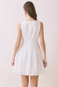 TCEC Solid Sleeveless Mini Dress in white - women's dress - alternate view