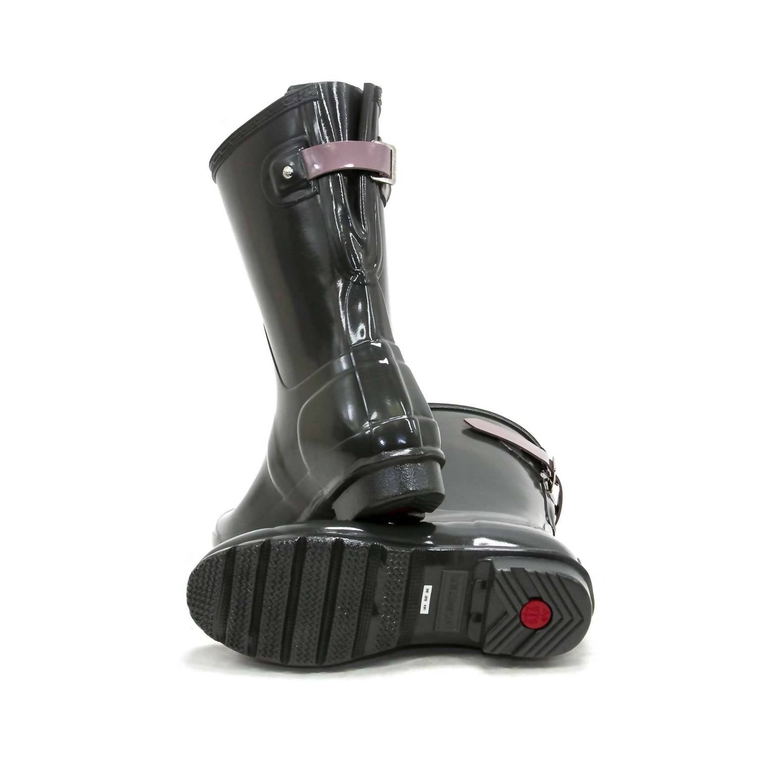 HUNTER Women's Original Short Back Adjustable Gloss Rain Boots in green - women's shoe - view 7