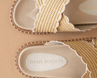 Oasis Society - Women's Fabby Double Strap Raffia Slide