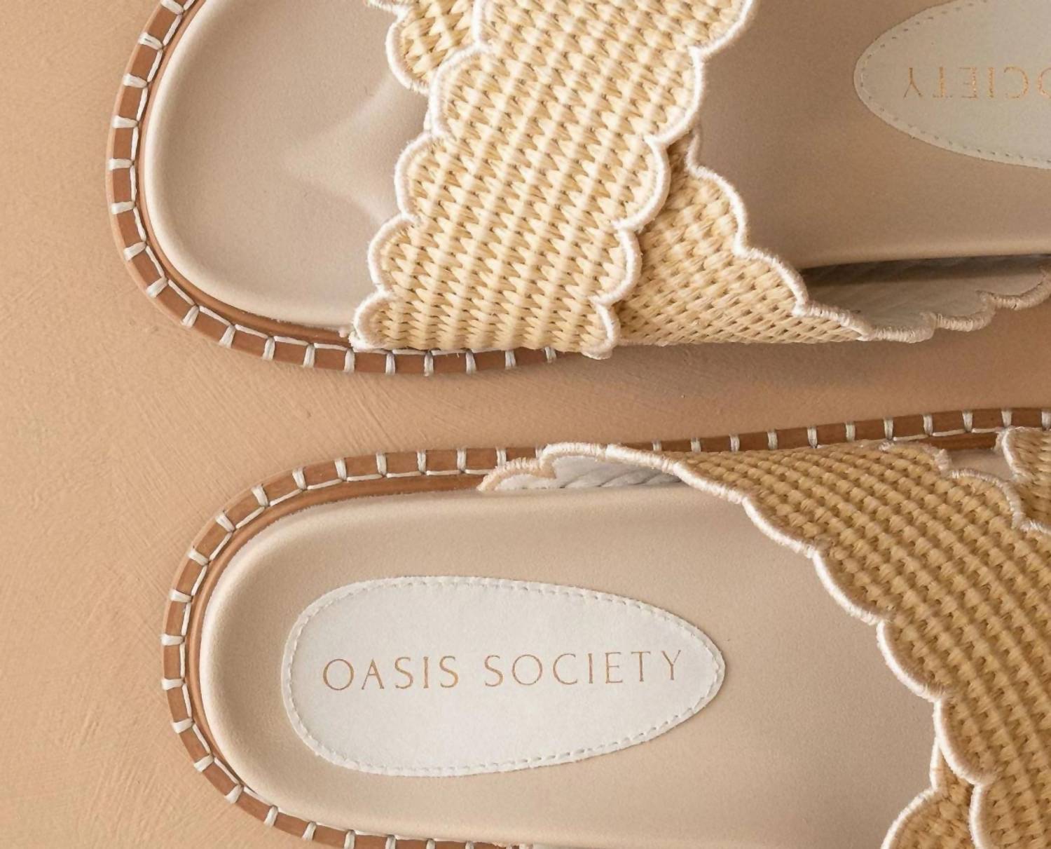 Oasis Society - Women's Fabby Double Strap Raffia Slide