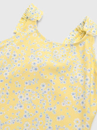 Shade Critters - Butter Blooms One Shoulder Ribbed One-piece Swimsuit