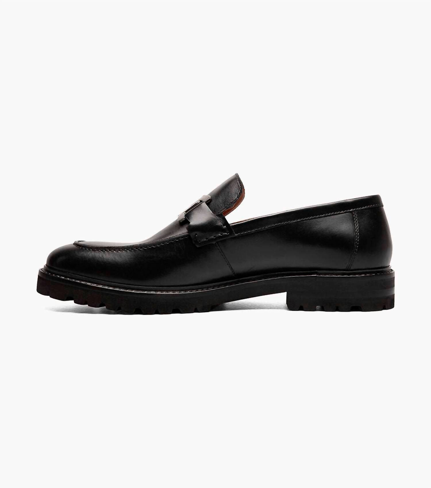 STACY ADAMS Men's Hale Moc Toe Bit Slip Ons in black - men's shoe - view 4