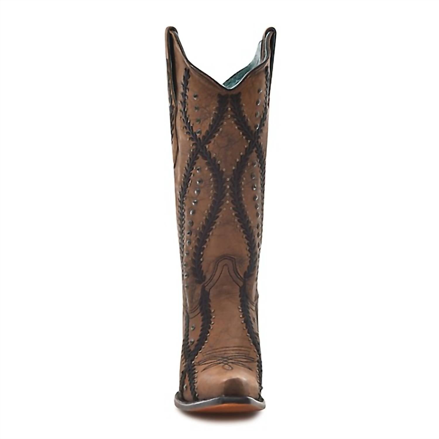 Corral - Women's Embroidery Crystals And Studs Snip Toe Cowgirl Boots