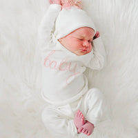 Oh Baby! - Baby Sparkle Embroidered Pant Set