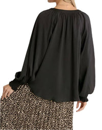 Umgee - Puff Sleeve Satin Blouse