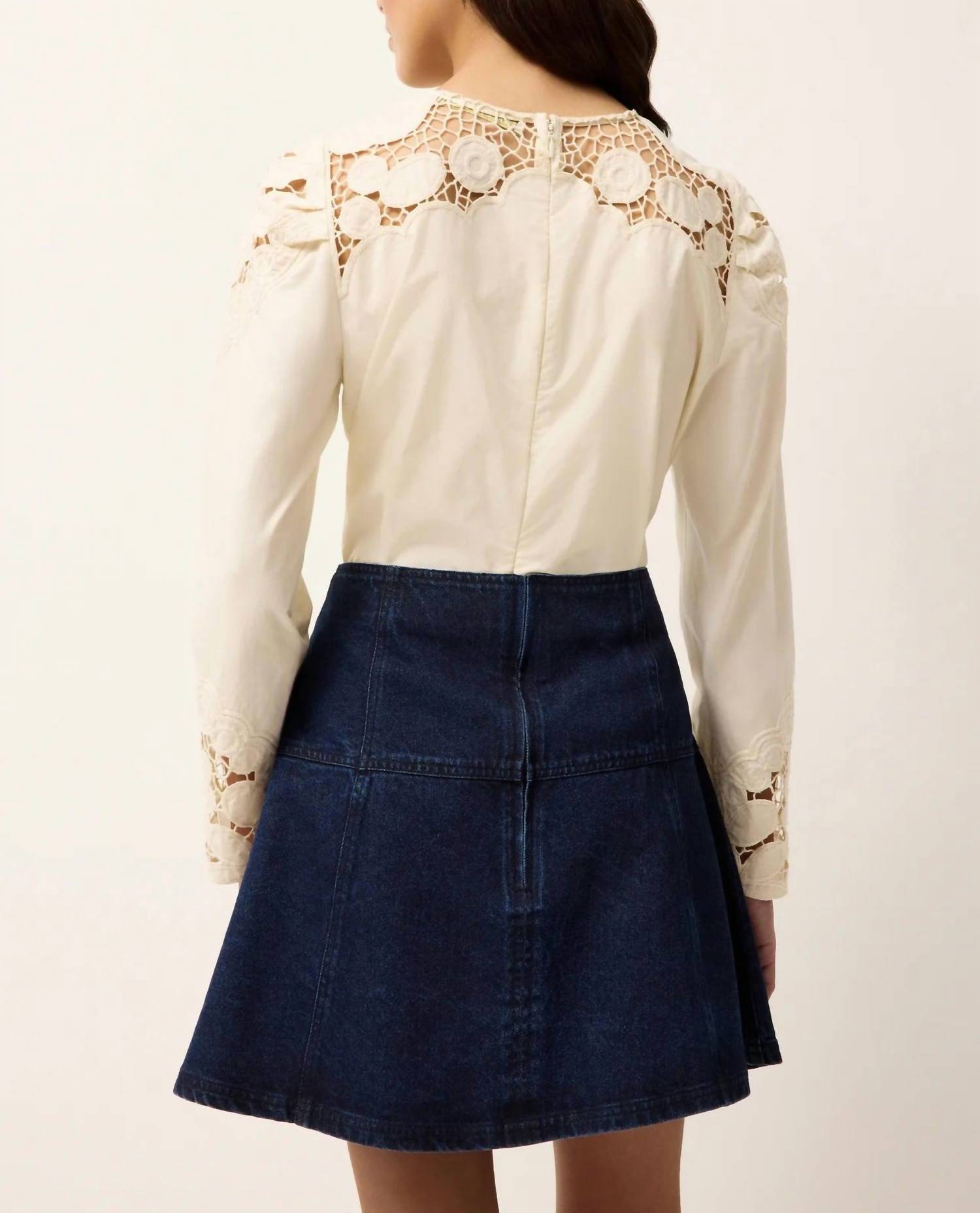 Marie Oliver Dori Top in turtledove - women's blouse - detail view