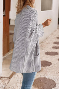 Little Daisy Closet - Oversized Fold Over Sleeve Open Front Cardigan