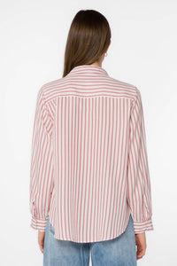 Velvet Heart Talma Stripe Shirt in red pepper stripe - women's shirt - alternate view