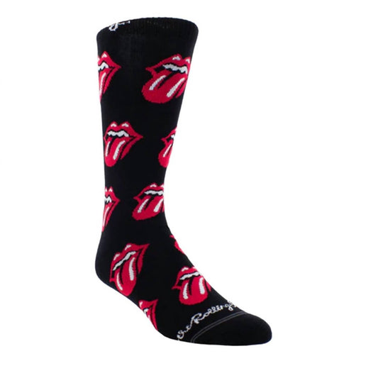 Perri’S Socks - Men's The Rolling Stones Allover Red Tongues Crew Socks