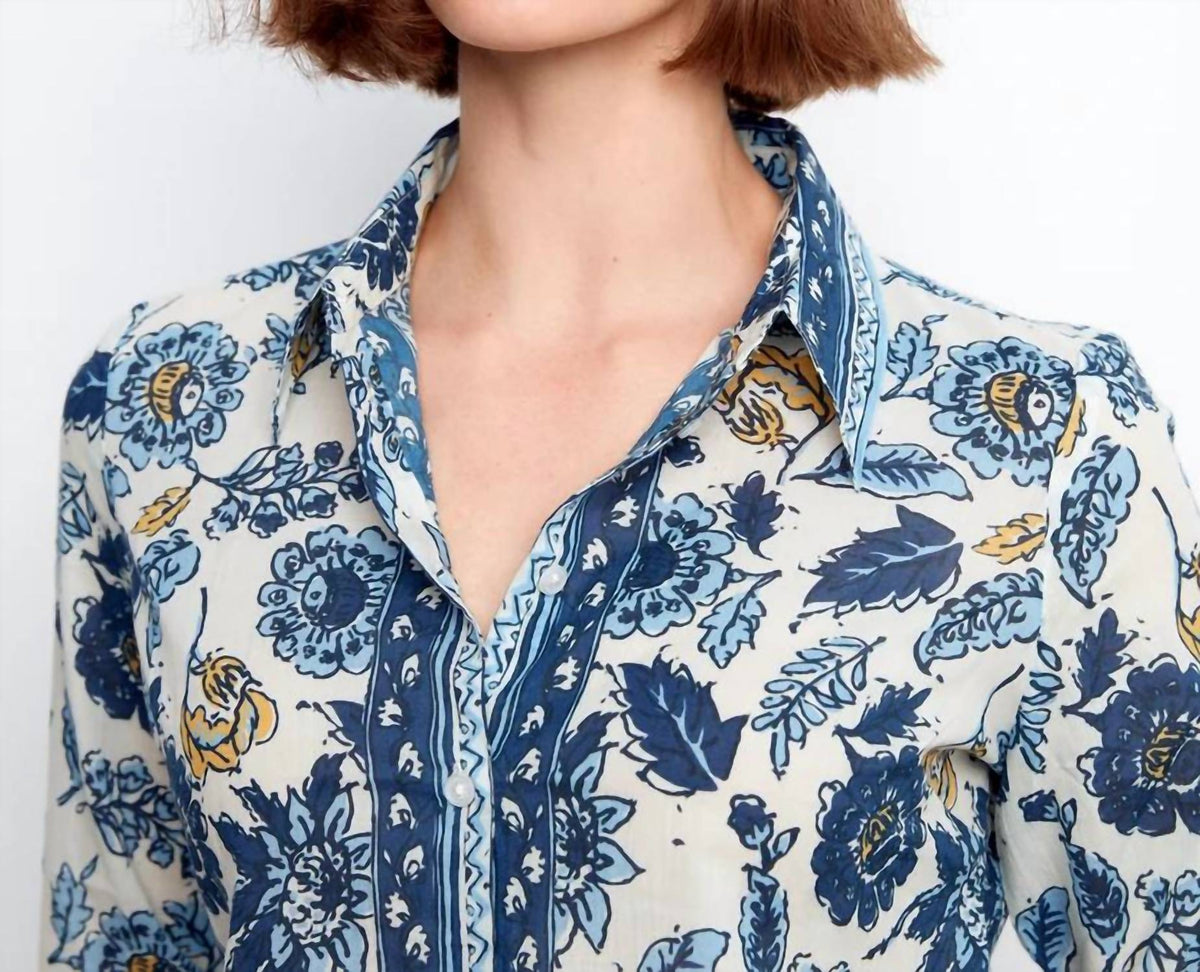 Charlie B - Printed Cotton Voile Button Up Blouse