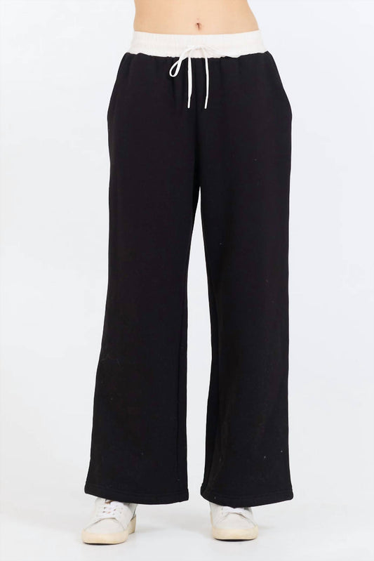 Vintage Havana - Fleece Pant with Poplin Waist