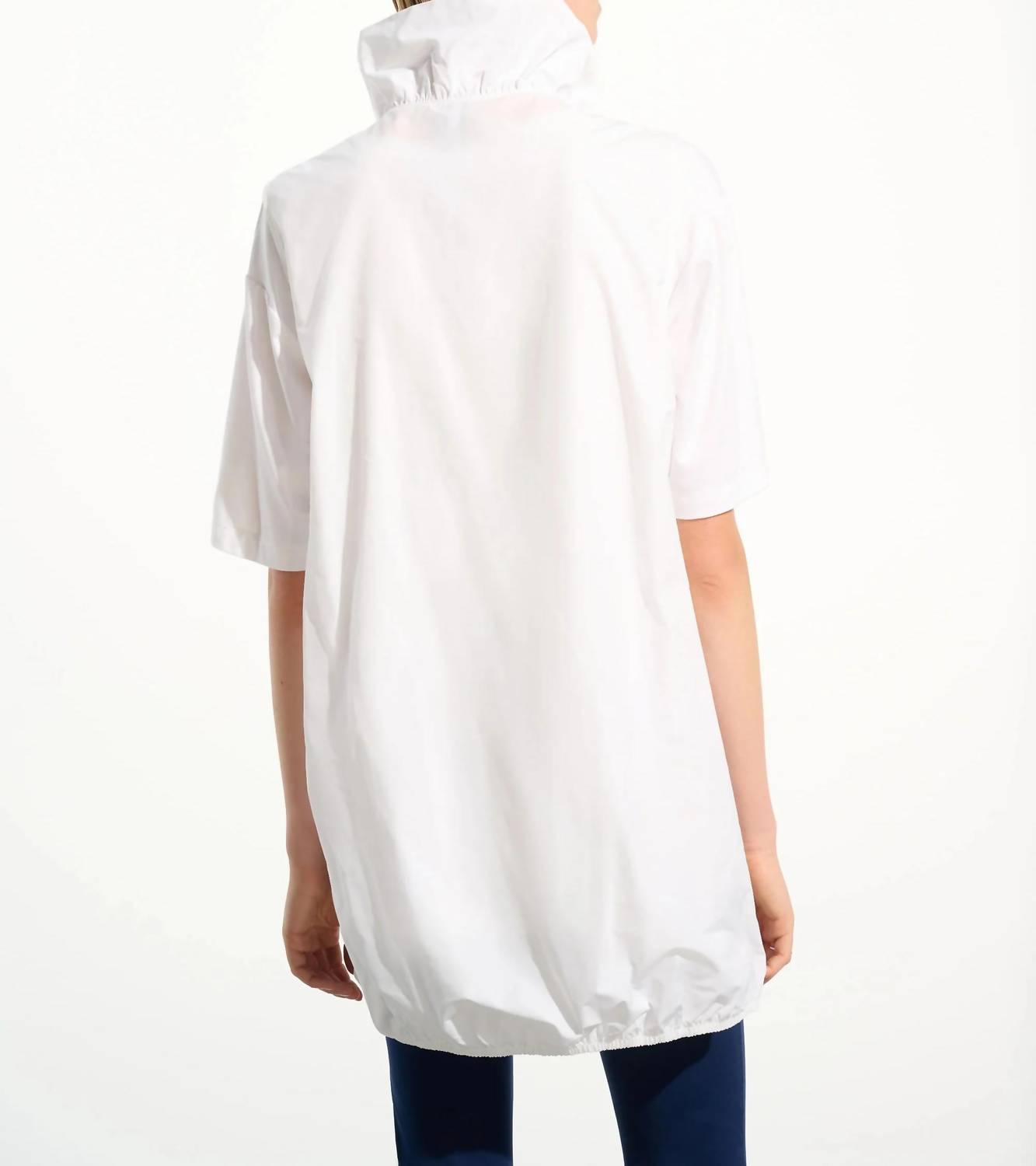 Joseph Ribkoff - Shirred Collar Zip Up Cocoon Vest