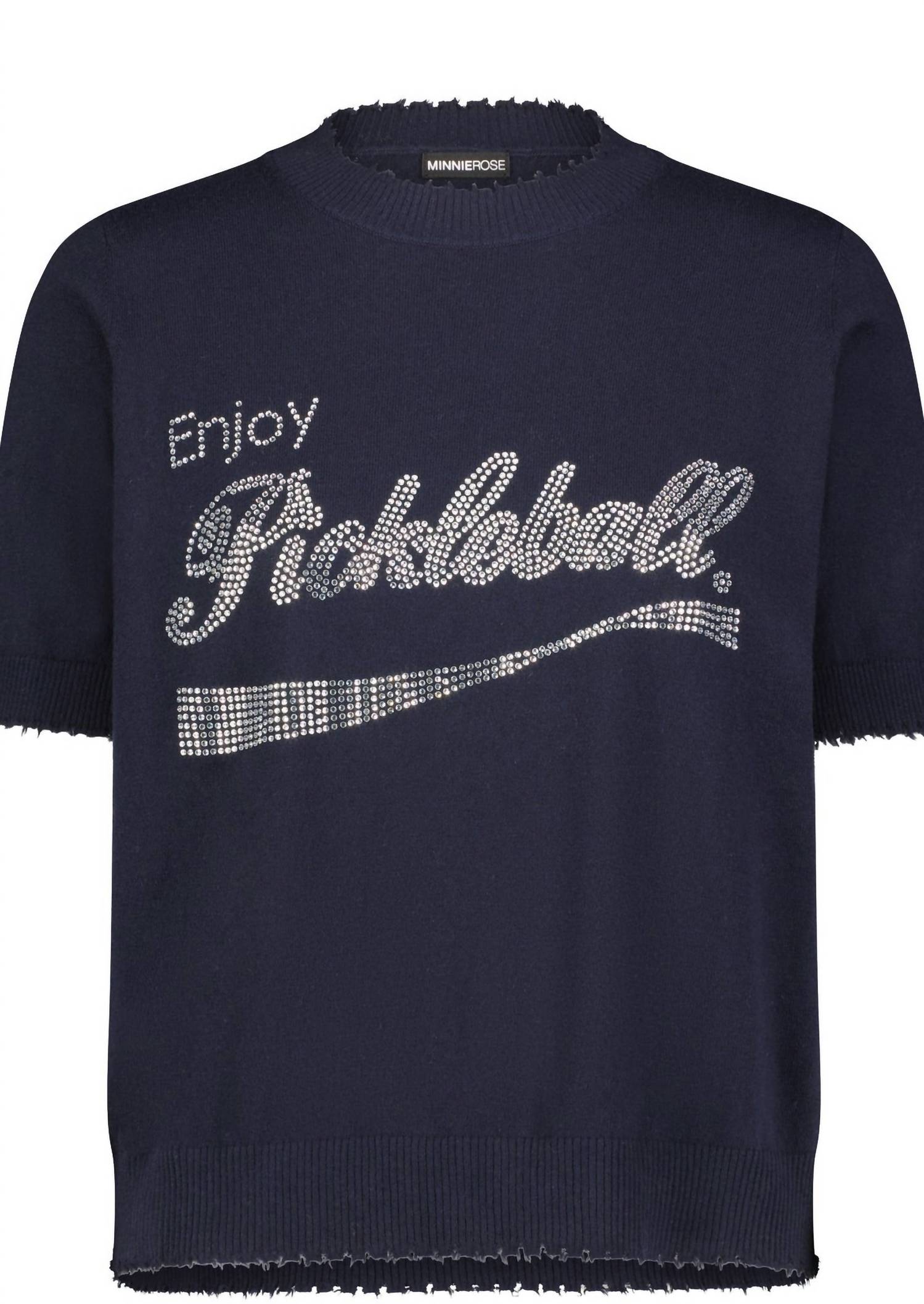 Minnie Rose - Enjoy Pickleball Bling Frayed Edge Tee