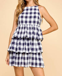 Tcec - Gingham Tiered Dress
