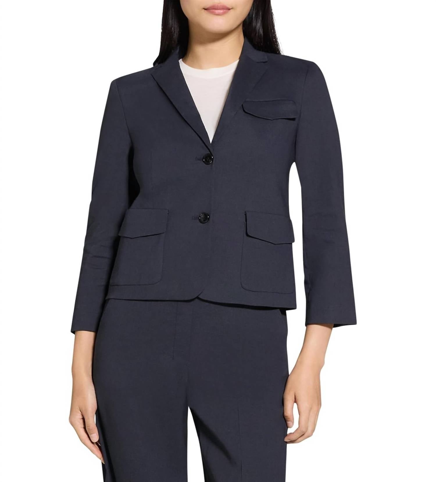 Theory - Shrunken Crunch Linen Blazer