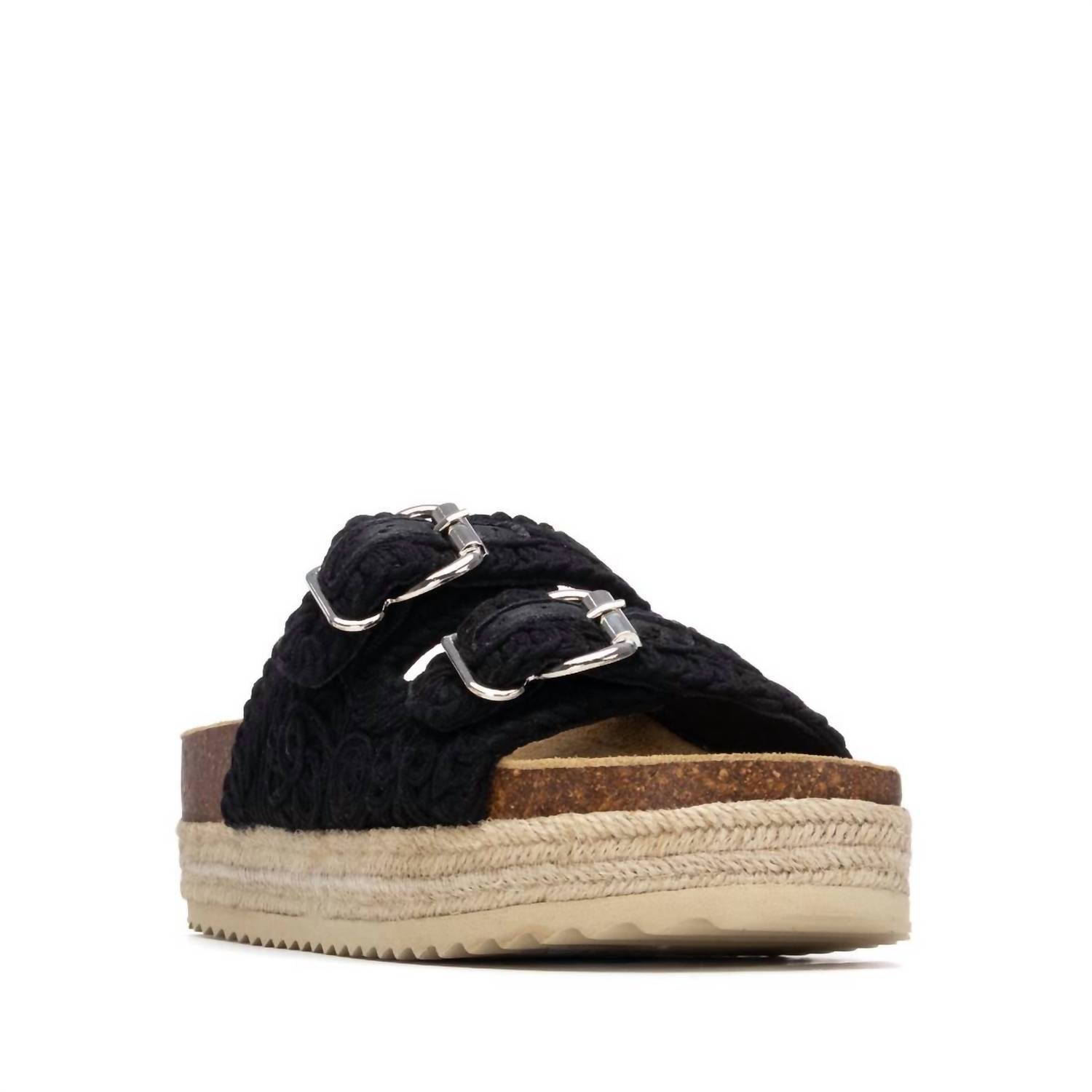 Xti Women's Refresh Textile Sandals in black - women's sandal - detail view