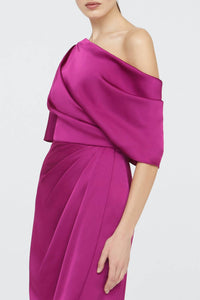 Theia - Rayna One Shoulder Draped Gown