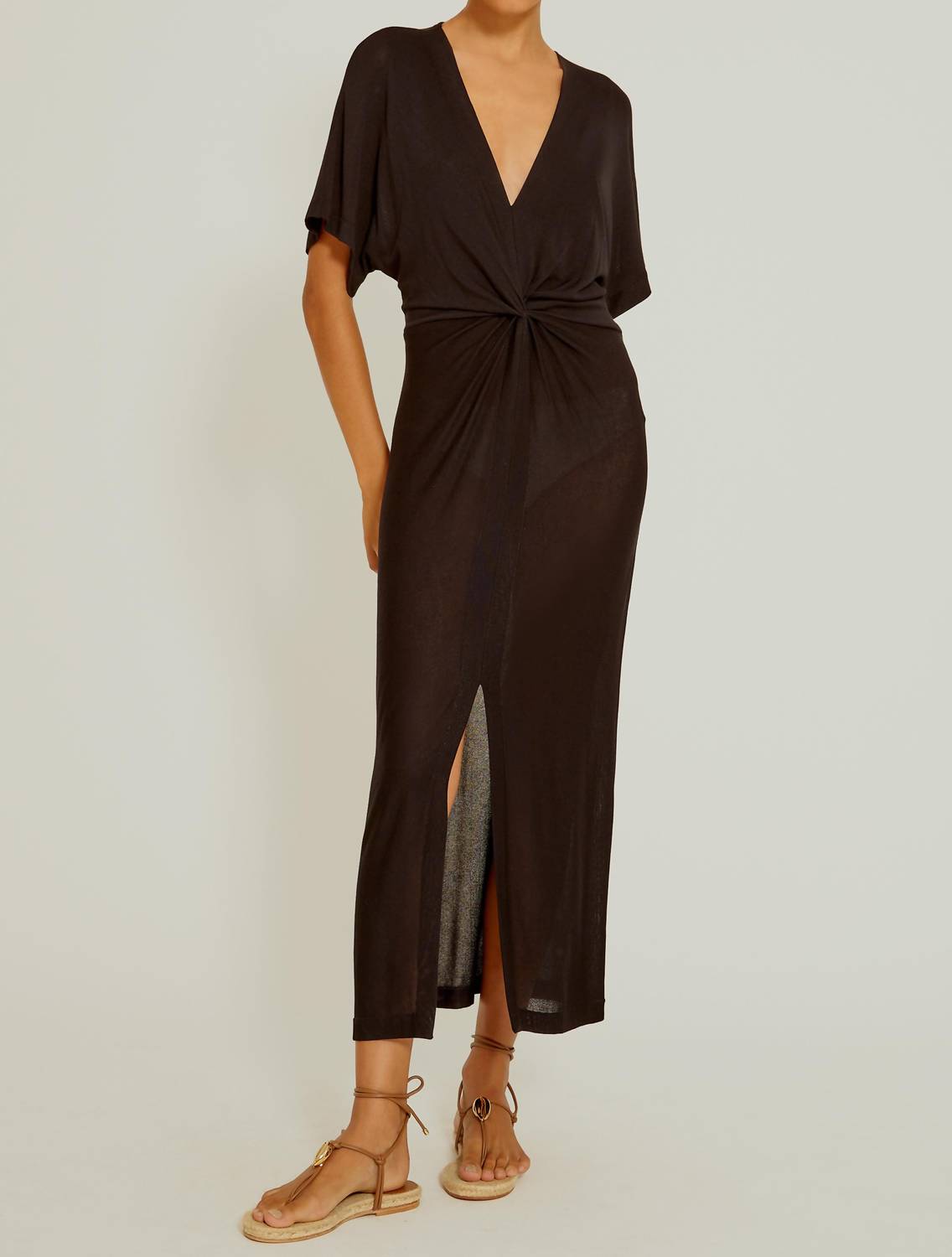 Lenny Niemeyer v neck cover up in black - women's dress