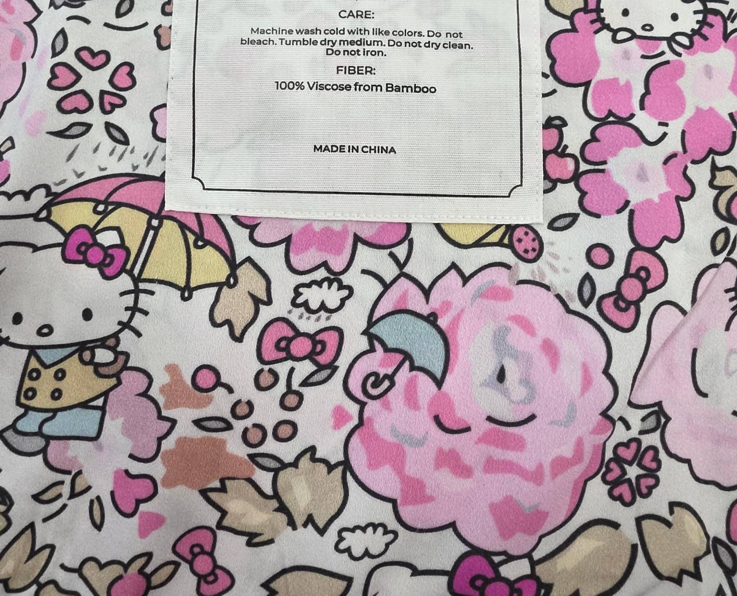 Charlies Project - Girl's Garden Kitty Bamboo Twin Sheet Set