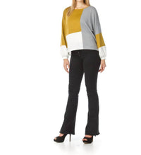 Papillon - Balloon Sleeves Color Blocked Sweater