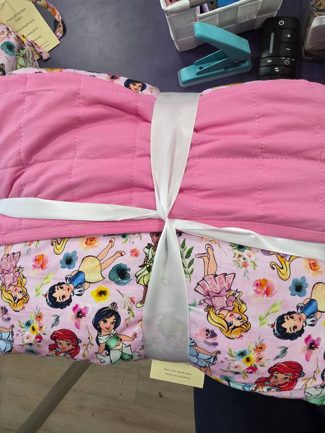 Charlies Project - Girl's Little Princess Double Quilted Big Bamboo Blanket