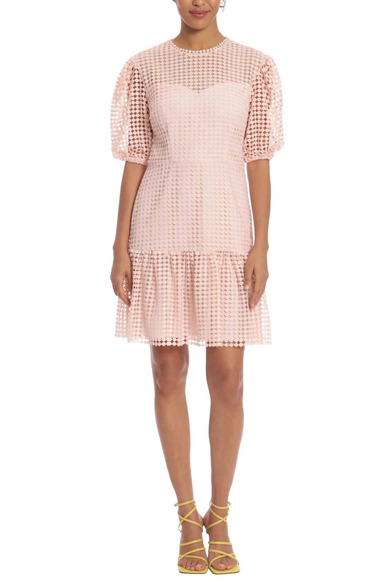 Donna Morgan - Puff Sleeve Mini Lace Dress