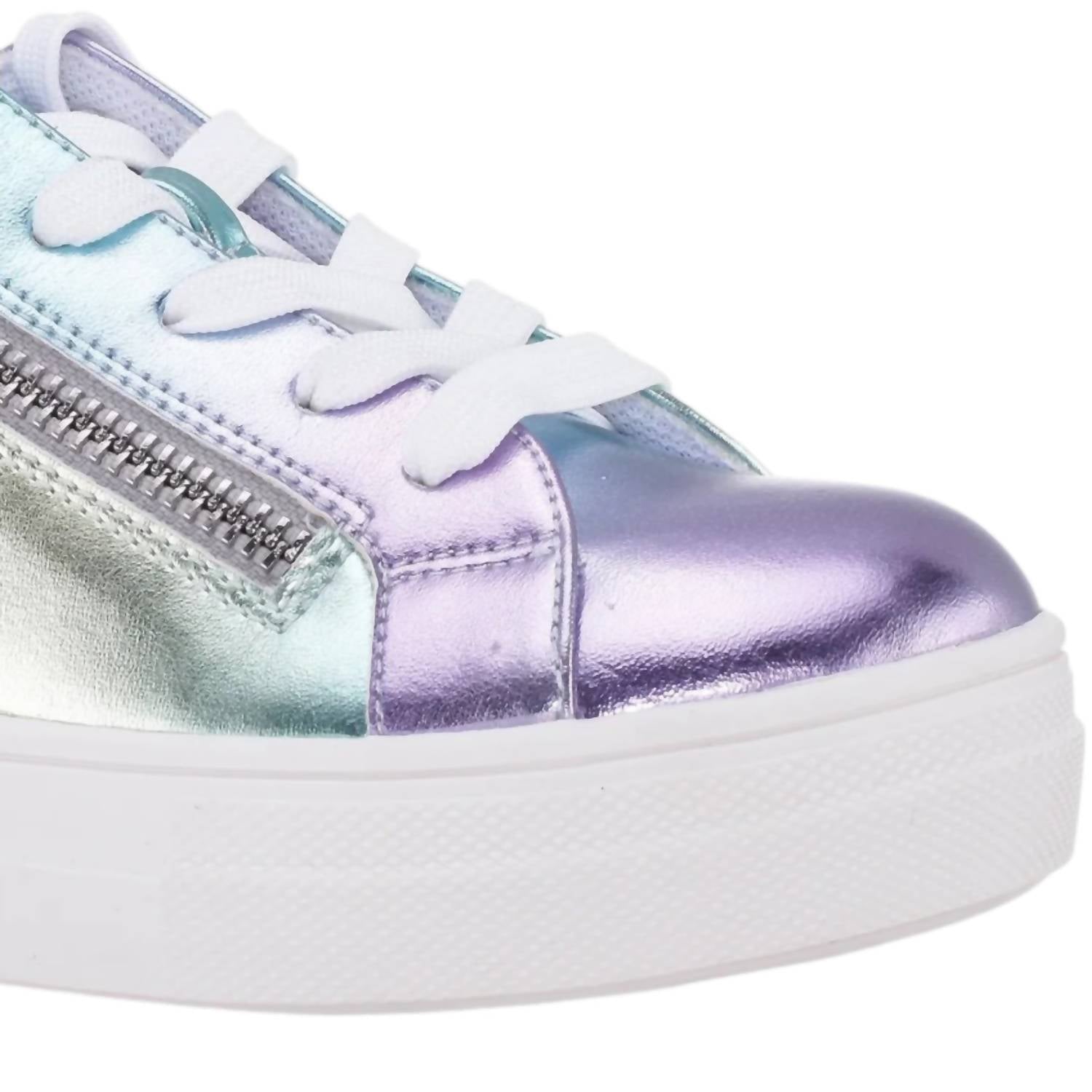 Nina Women's Delphina Lace Up Sneakers in multi metallic - women's sneaker - detail view