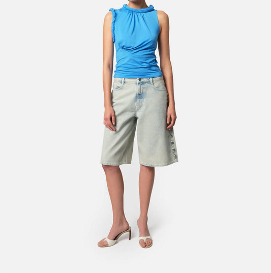 Apparis - Button Faded Denim Bermuda Shorts