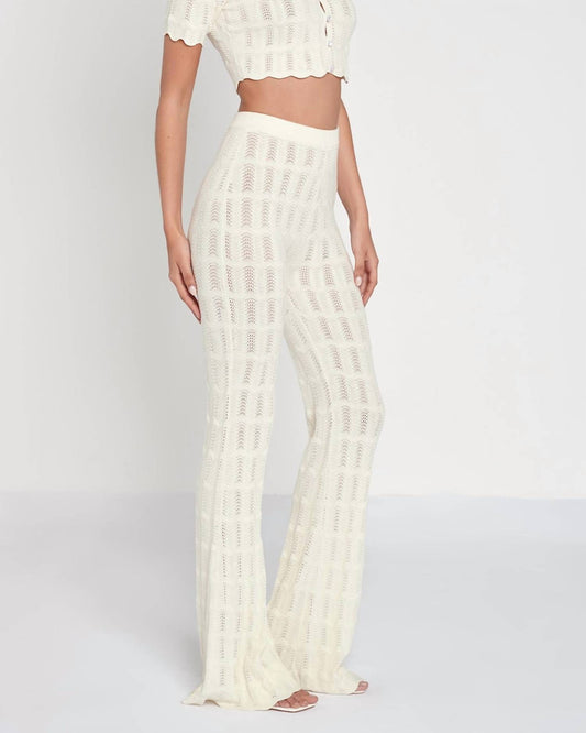 Another Girl - Pointelle Scalloped Flare Pants