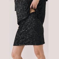 Chaser Women's Jayde Mini Skirt in true black - women's skirt - detail view
