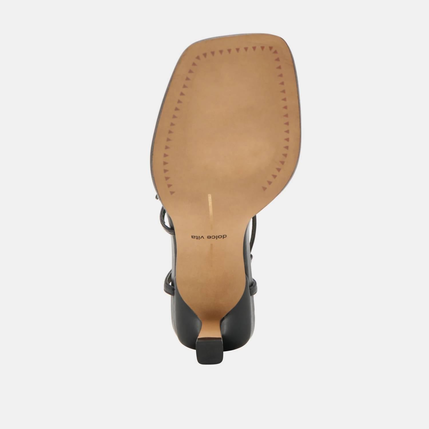 Dolce Vita Women's Mylee Heels in black leather - women's heels - detail view