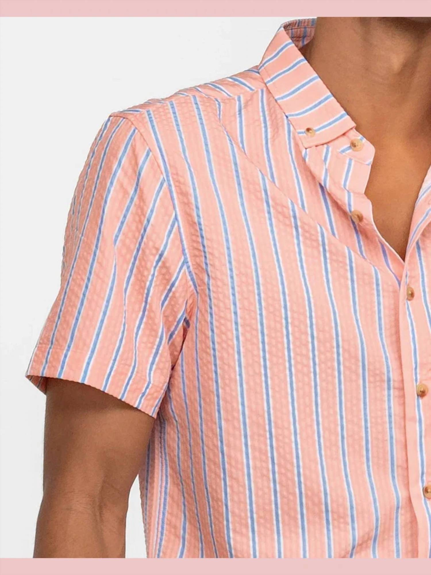 Southern Shirt Company - Men's Seersucker Short Sleeve Baja Shirt