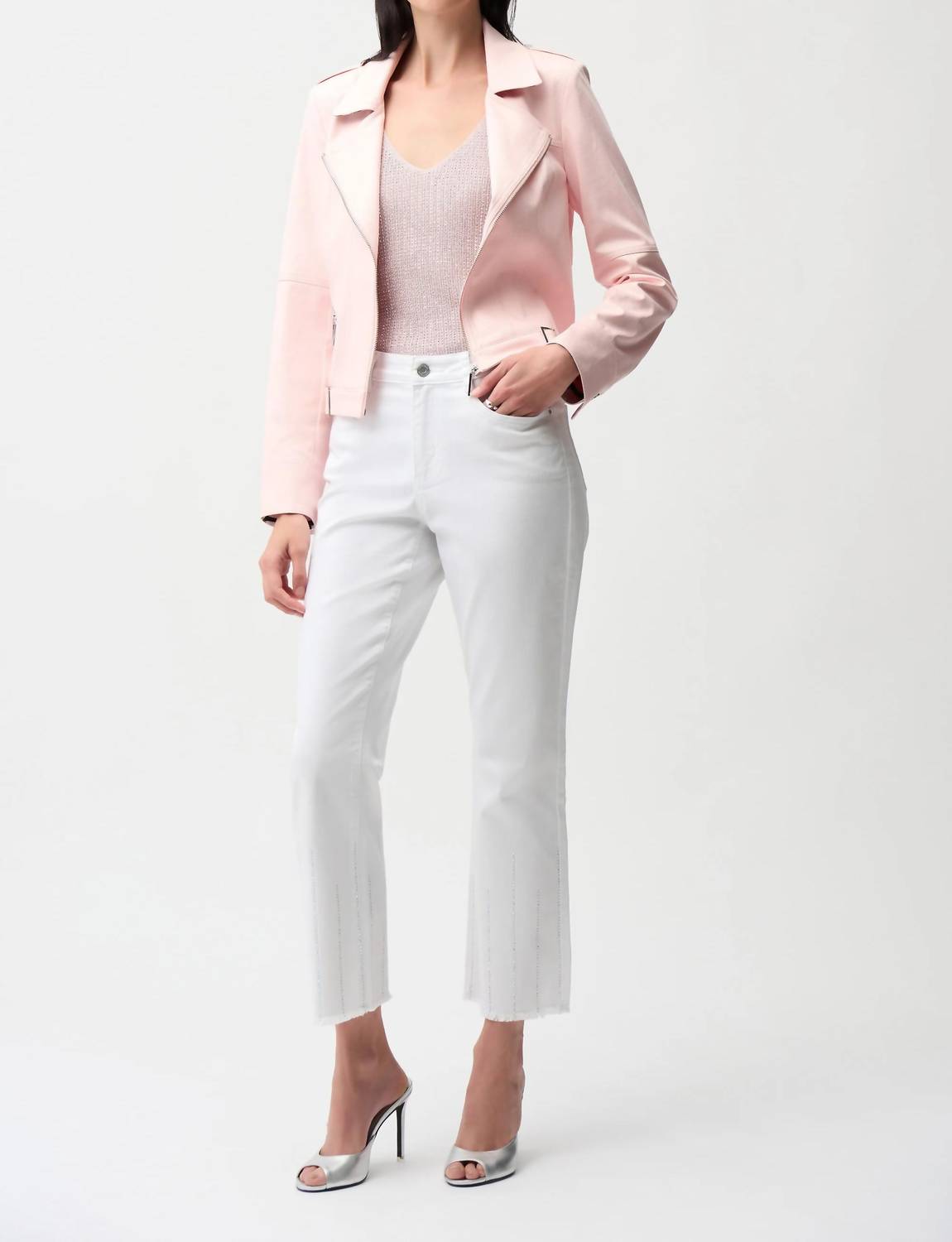 Joseph Ribkoff - Fira Faux Suede Decorative Buckles Jacket
