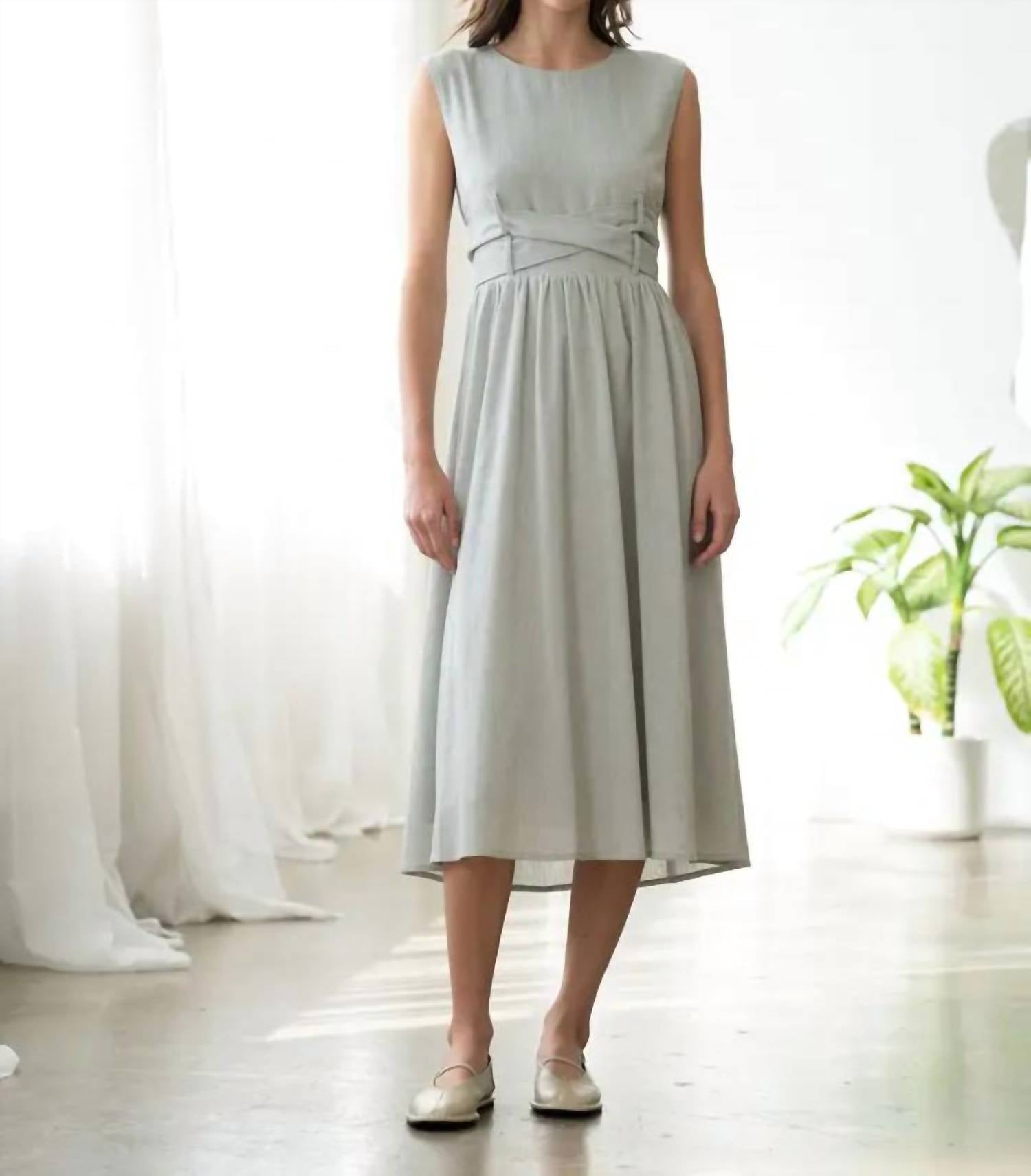 Elle Grey - Sleeveless Fit & Flare Midi Dress With Waist Detail