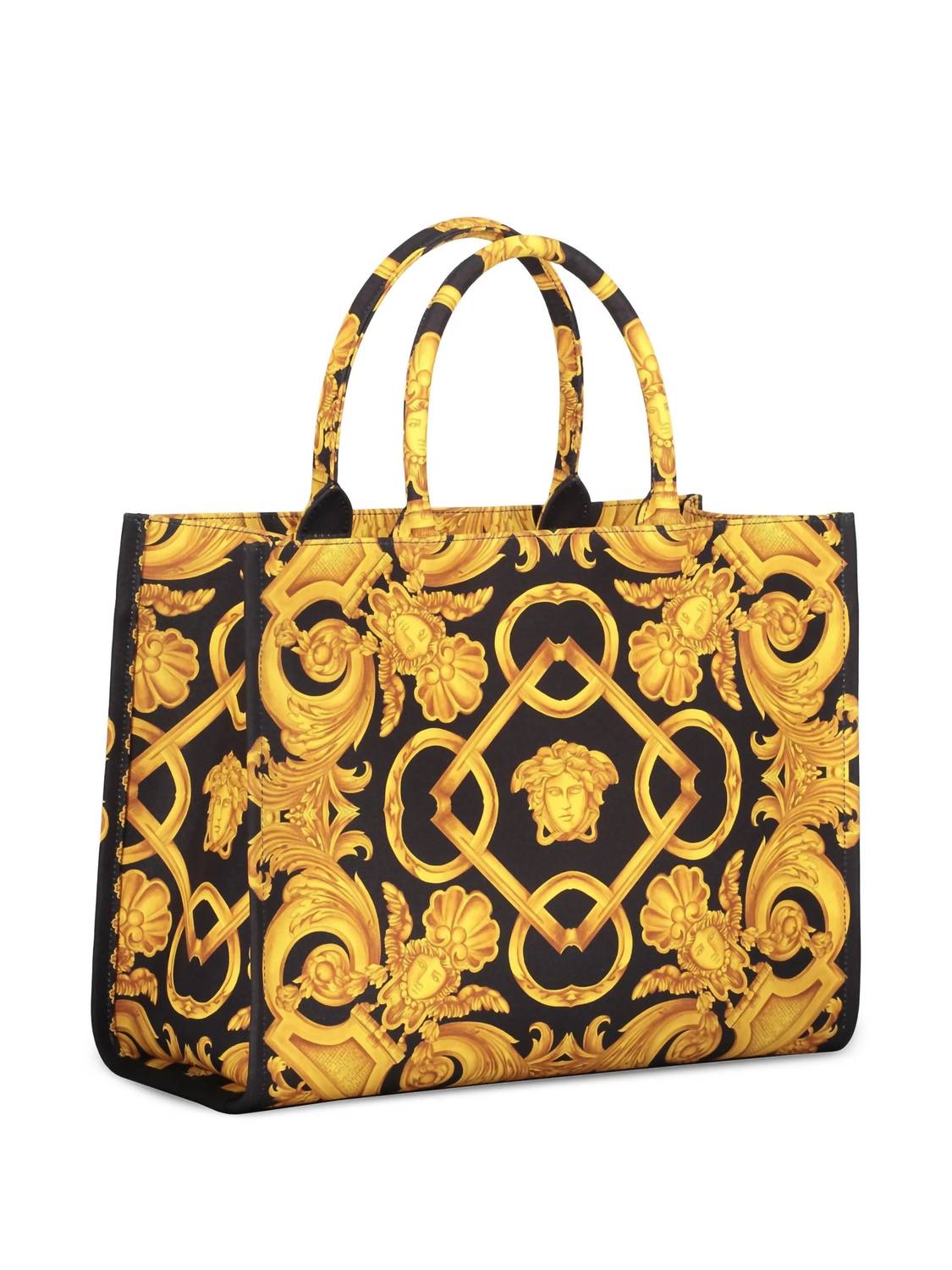 VERSACE Women's Medusa Barocco Canvas Tote Bag in black - women's bag